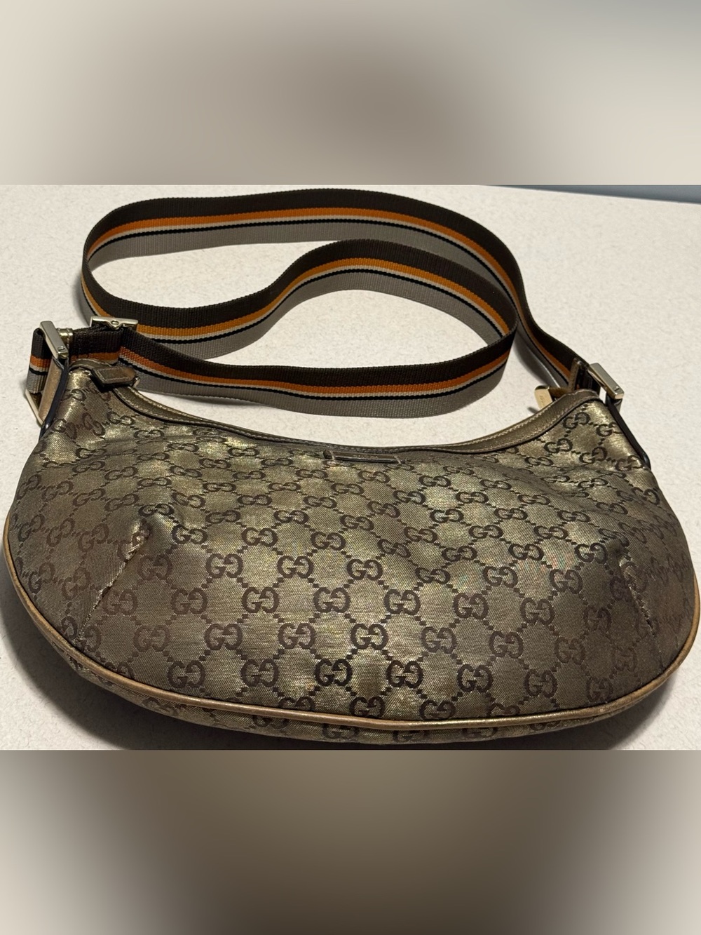 Gucci Vintage GG Hobo Crossbody Bag Canvas - Picture 7 of 16